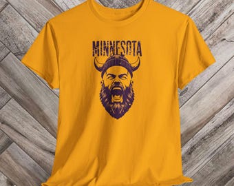 Minnesota Norse Beard Fan Shirt: Purple Gold Sports Tee