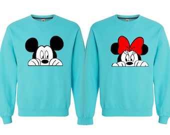 Peaking Mickey and Minnie Matching Sweaters- Disney Matching Mickey Minnie Shirts - Family Disneyworld Shirts - His Hers Pärchen Pullover