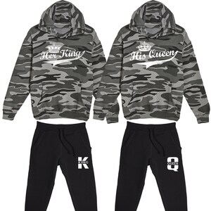 Buy Her King His Queen Tracksuit for Couples Spring Colors Hoodie Jogger Pants Sweatpants Sweatshirts King and Queen Sets Sold Separately Online in India Etsy