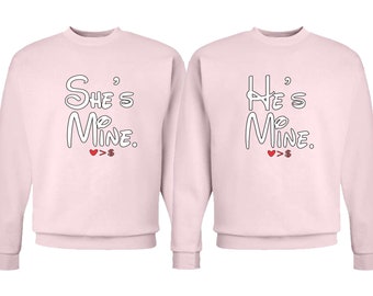 She's Mine and He's Mine Hoody - Disney Matching Hoodies - Matching Sweatshirts - Christmas Gifts for Couples - Pärchen Disney Pullover