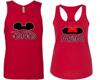 MOM and DAD Matching Tank top for Couples - His and Hers Shirts - Disney Couple Shirts - Gift for Mom - Gift for Dad - Couples Newlywed Gift