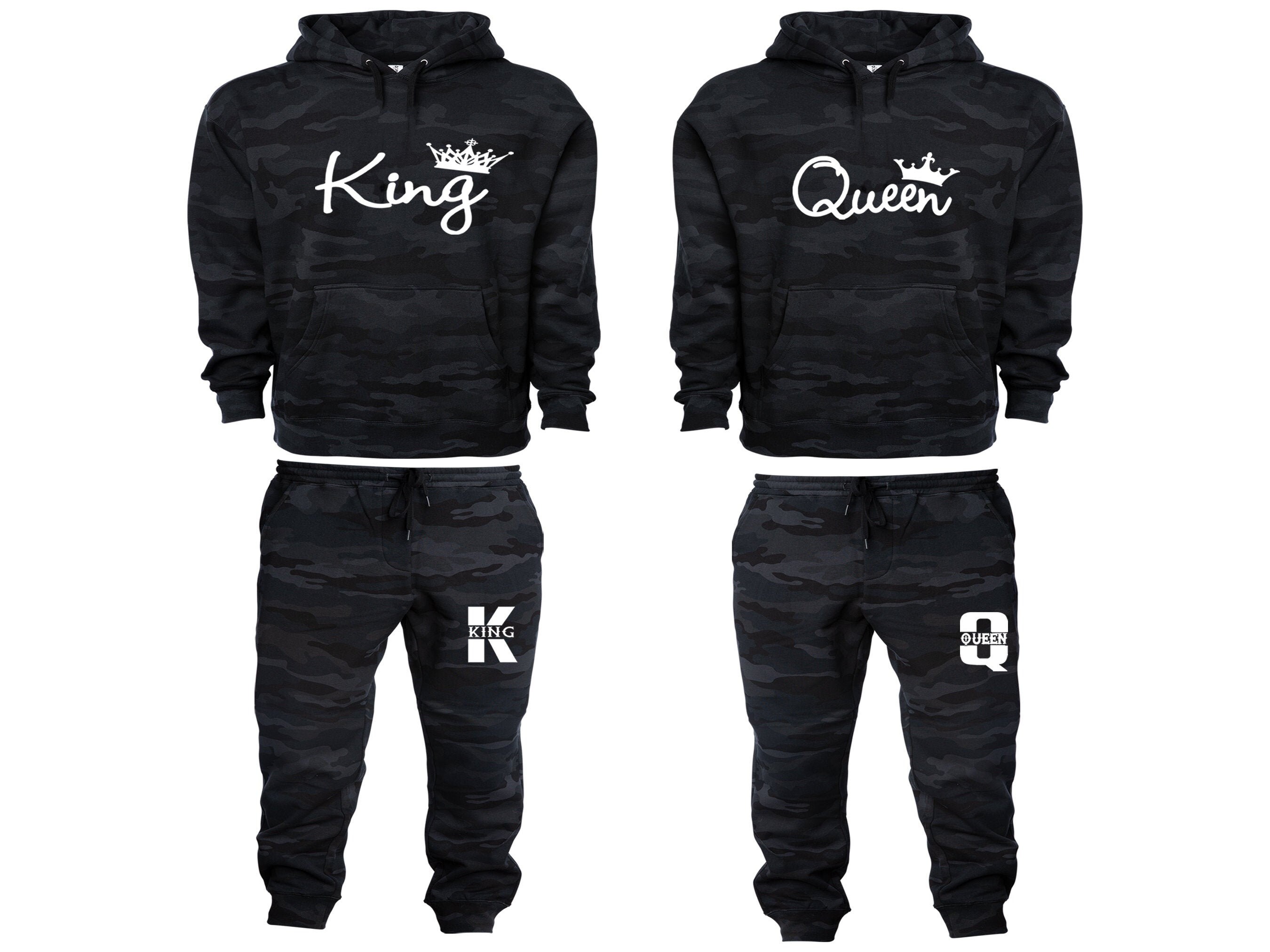 Sweatshirt com capuz King e Queen conjunto namorados - Personalizei