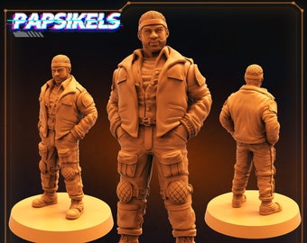 Space Crew Chief Engineer by Papsikels Miniatures for 32 mm Wargaming Tabletop printed Resin AVP Prodos GF9 Predator