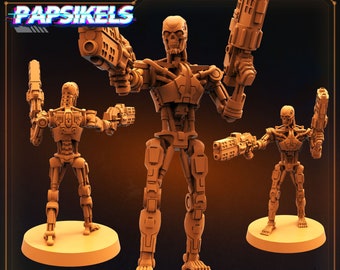 Terminator E-800 Variant A-M by Papsikels Miniatures for 32 mm Wargaming Tabletop printed Resin AVP Prodos GF9 Predator