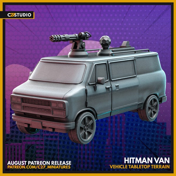 Hitman / Punisher Van aka SHIELD SUV / S.H.I.E.L.D. door C27 voor 40 mm Wargaming Tafelblad 3d geprint Resin Marvel Crisis Protocol