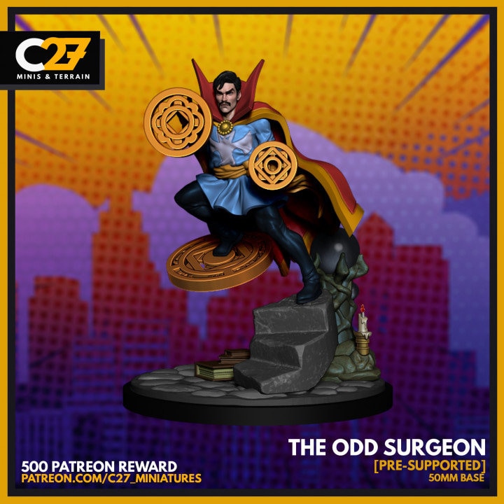 The odd surgeon aka Dr. Strange by C27 for 40 mm Wargaming Tabletop 3d printed Resin Marvel Crisis Protocol