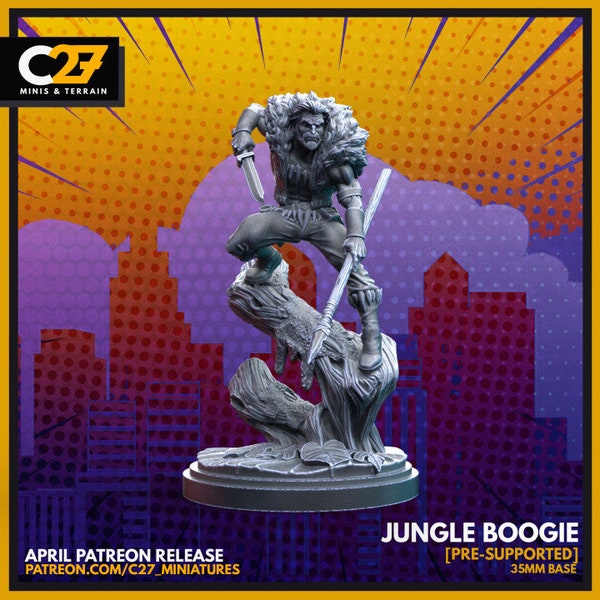 Jungle Boogie aka Kraven by C27 for 40mm Wargaming Tabletop 3d printed Resin Marvel Crisis Protocol