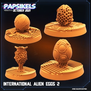 Alien Eggs Set#2 by Papsikels Miniatures for 32 mm Wargaming Tabletop 3d printed Resin AVP Prodos Predator Skull Hunters GF9