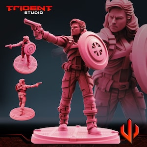 Captain "Peggy" Carter by Trident Studio for 40mm Wargaming Tabletop 3d printed Resin Marvel Crisis Protocol