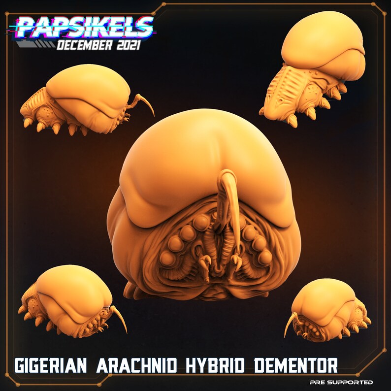 Gigerian Arachnid Hybrid Dementor aka Brain Bug by Papsikels Miniatures for Wargaming Tabletop printed Resin image 1