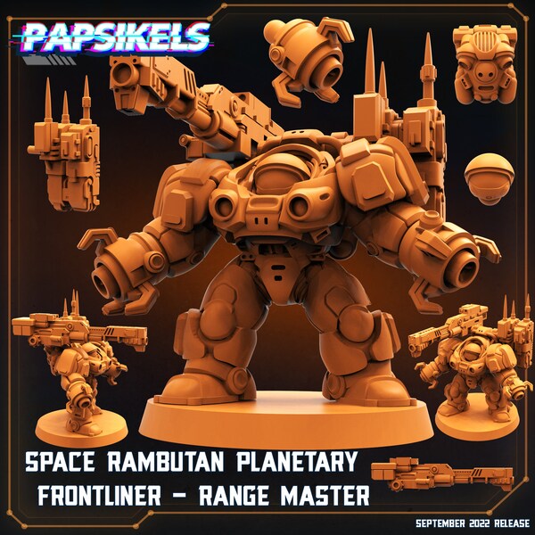 Space Rambutan Planetary Frontliner Range Master by Papsikels Miniatures for Wargaming Tabletop printed Resin Predator