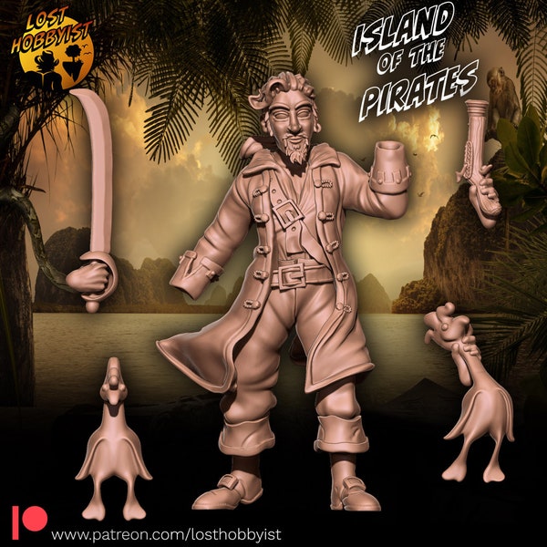 Guybrush Threepwood, Mighty Pirate from Monkey Island for Tabletop by LostHobbyist (3d printed Miniature)