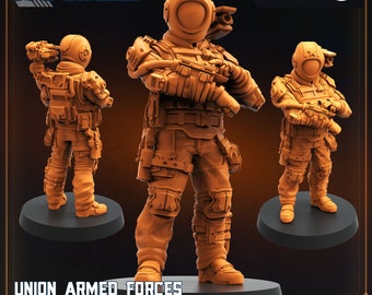SOF Variant 01-06 Union Armed Forces - Progressive People UPP by Papsikels Miniatures for 32 mm Wargaming Tabletop AVP Prodos GF9 Predator