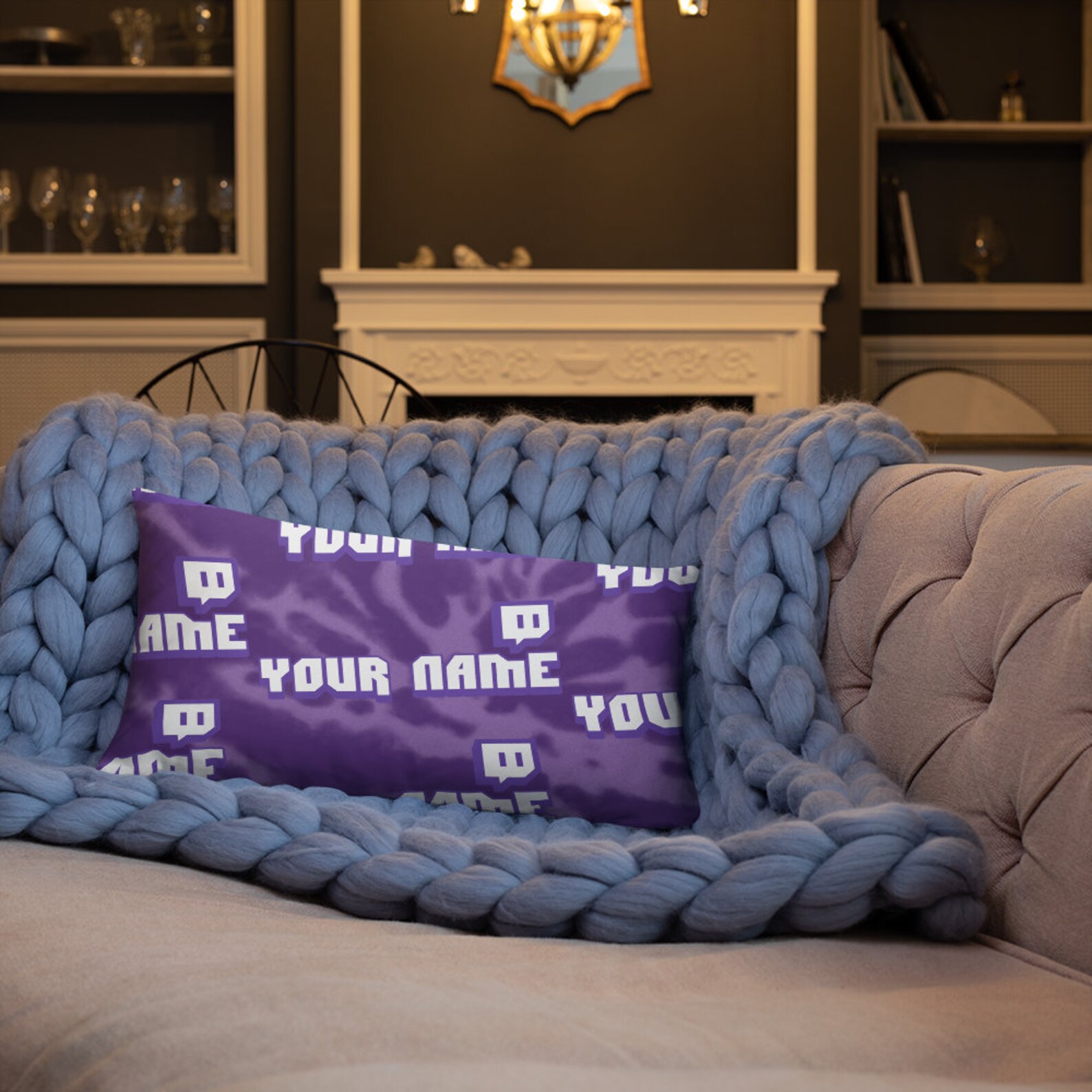 Custom Twitch Channel Name Logo Throw Pillow Streamer's Etsy
