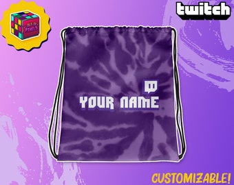 CUSTOM TWITCH Drawstring Bag | Username Your Channel Logo | Personalized Gift | Twitch Merch | Customized Bag For Streamer - a PERFECT Gift!