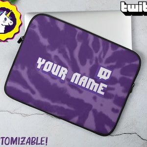 CUSTOM TWITCH Laptop Case Cover | Username Your Channel Logo | Personalized Streamer Gift | Twitch Merch | Customized Case For Streamer