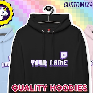 Custom Twitch Channel Logo | Twitch Username Unisex Hoodie | Personalized Gift For Gamer | Twitch Merch | Streamer gift | Customized Hoodie