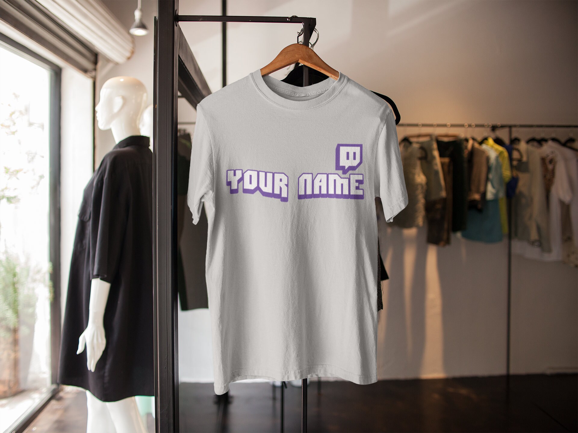 Custom Twitch Channel Name Logo Username Unisex T-shirt