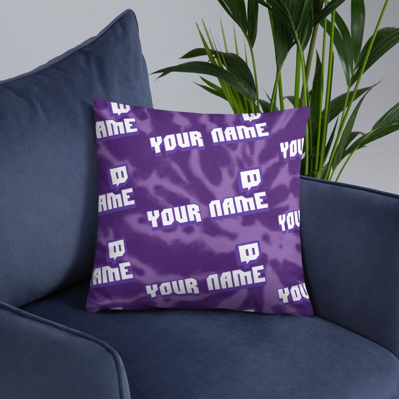 Custom Twitch Channel Name Logo Throw Pillow Streamer's Etsy