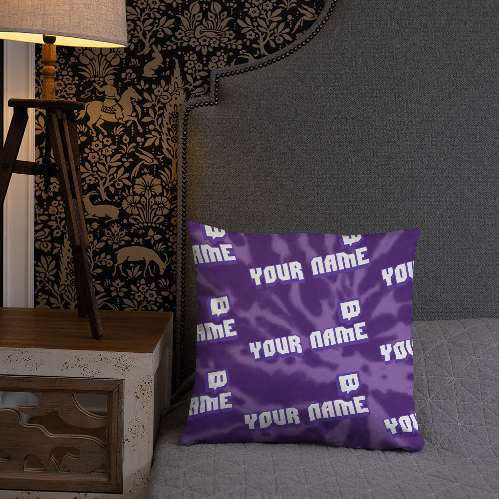 Custom Twitch Channel Name Logo Throw Pillow Streamer's Gift Twitch
