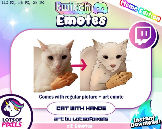 CAT With Hands MEME Twitch and Discord Emote / Channel Point 