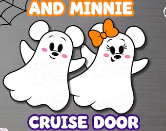 Halloween Ghost Mickey Minnie Magnets, Spooky Cruise Door Decor, Cute Character Halloween Magnets, Disney Vacation Door Decorations, 2 Pack