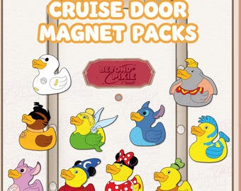 Ducks of Disney Cruise Door Magnets Set, 4 or 16 Pack, Custom or Premade, With or Without Borders, Stateroom Door Decor for cruisers