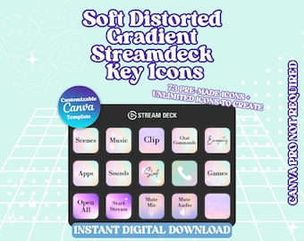 Pastel Gradient Streamdeck Icon Covers (PNG, 73 Files)