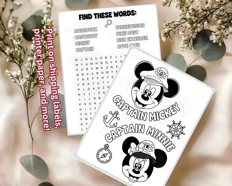 Disney Cruise Fish Extender Printable Coloring Kit – 22 Page Digital ...