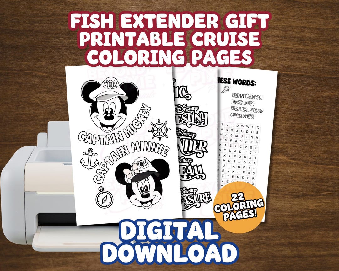 Disney Cruise Fish Extender Printable Coloring Kit – 22 Page Digital ...