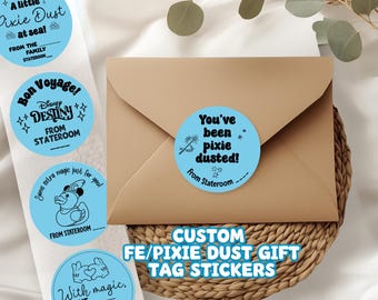 Pixie Dust Cruise Gift Tag Stickers Personalized with Stateroom Number or Family Name – Disney Cruise Fish Extender Labels Pack of 30-120
