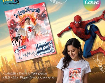 Angel Wings Memorial T-Shirt & Flyer: Child Tribute Design (Canva Template - Digital Download