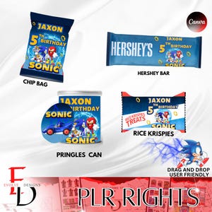 Imprimables pour fête d'anniversaire Sonic, thème fête Sonic, étiquettes de cadeaux et étiquettes Sonic, décoration de fête Sonic, modèle Sonic hérisson