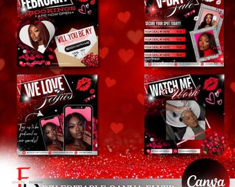 Editable Canva Templates for Beauty Professionals - Valentine's Day Bundle