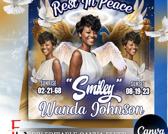 Memorial T-Shirt Design Template: Editable Funeral Design (Canva)