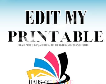 Edit My Printable – Text & Photo Update (No Color Changes) | Add-On Customization Service
