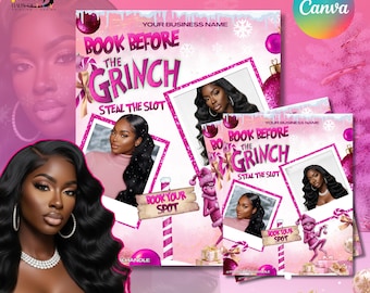 Pink Holiday Beauty Booking Flyer | “Book Before Someone Steals the Slot” | Instagram Promo | Canva Editable Template