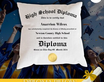 Graduation Diploma Pillow Canva Template – Editable Digital Download