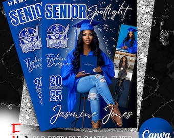 Editable Graduation Announcement Template | Canva Senior Spotlight | Graduation Keepsake, T-shirt and more