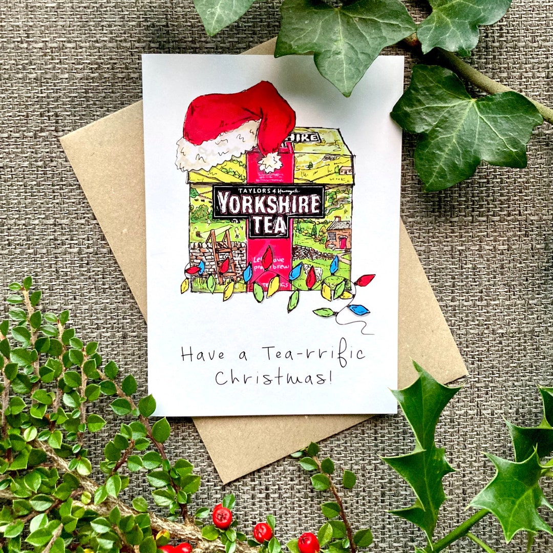 Yorkshire Tea Christmas Card Hand Drawn Illustrations A6 Etsy UK