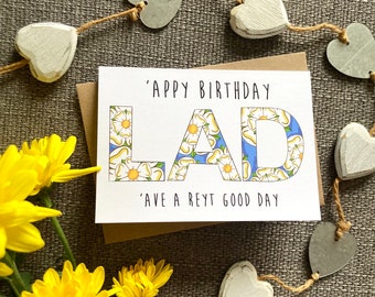 Yorkshire Rose Greetings Card: Happy Birthday Lad