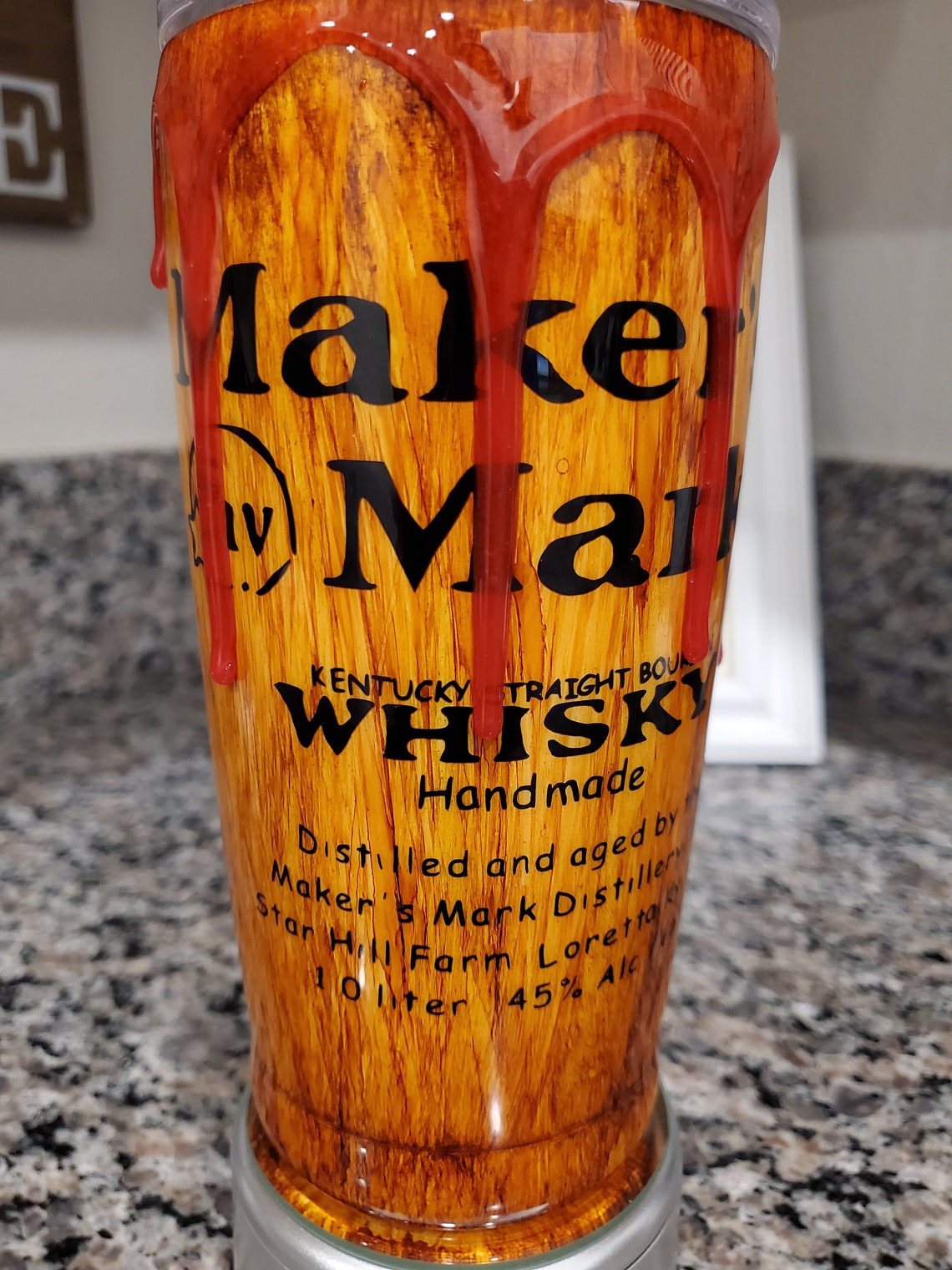 Maker's Mark Drip Tumbler Whiskey Tumbler Wood Grain Etsy