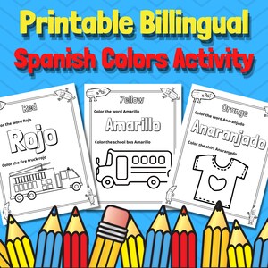 Printable Bilingual Spanish Colors Activity