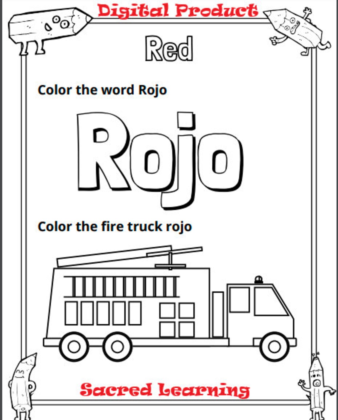 Printable Bilingual Spanish Colors Activity - Etsy