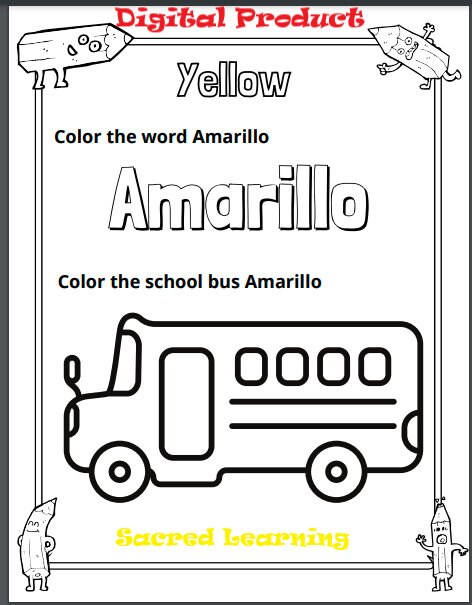 Printable Bilingual Spanish Colors Activity - Etsy