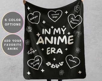 Manta de anime personalizada, manta Minky, regalo de manga, manta de forro polar Sherpa de estética japonesa, regalo con nombre personalizado, decoración del hogar de anime