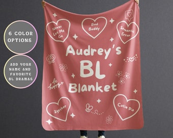 Manta personalizada de Minky de Thai BL Merch, ideal como regalo para un fan de un drama romántico tailandés, manta sherpa de actor tailandés, regalo para decoración del hogar, manta LGBTQ