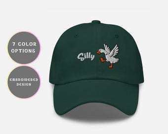 Embroidered Silly Goose Cap Custom Dad Hat Vintage Humorous Cap Meme Baseball Cap Outdoor Camping Hat Gift for Goose Lover Camping Hat