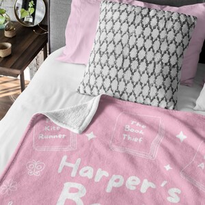 Book Lover Blanket Personalized Minky Sherpa Throw Librarian Blanket Gift for Reader Fleece Blanket Funny Book Lover Gift English teacher gift personalized reading blanket reading git for her reading gift for him christmas gift fantasy book blanket