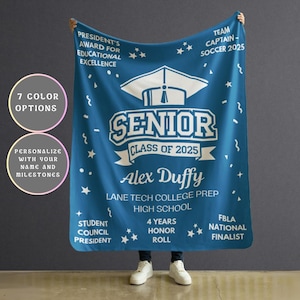 2025 Personalized Graduation Blanket Milestone Keepsake Gift Idea Graduate Celebration Gift For Senior Class Memento Special Moment Capture
